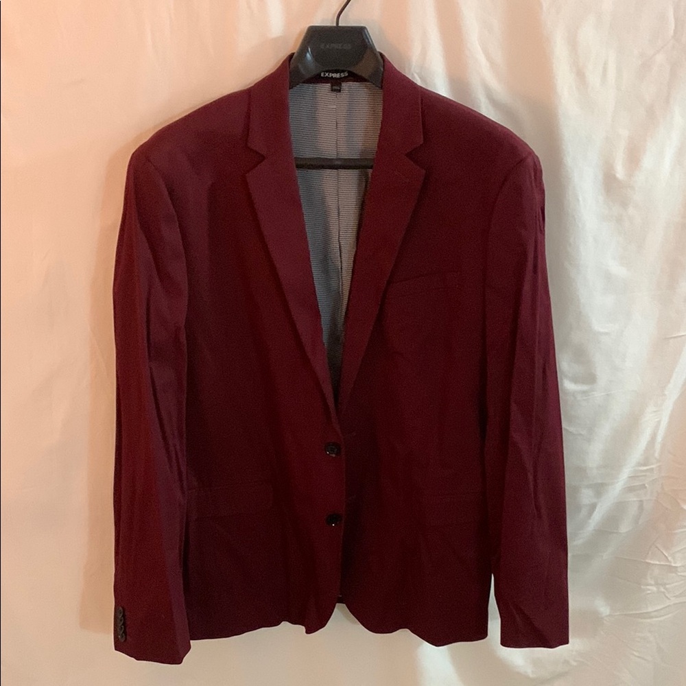 Express Red Velvet Suit Jacket